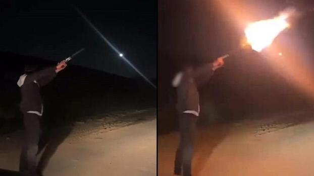 Havaya ateş açtığı görüntüleri sanal medyada paylaşılan şüpheli gözaltında