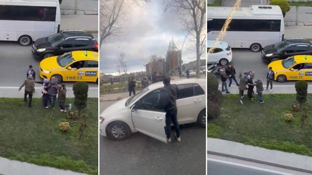 Sultangazi’de kemerli yumruklu trafik kavgası kamerada