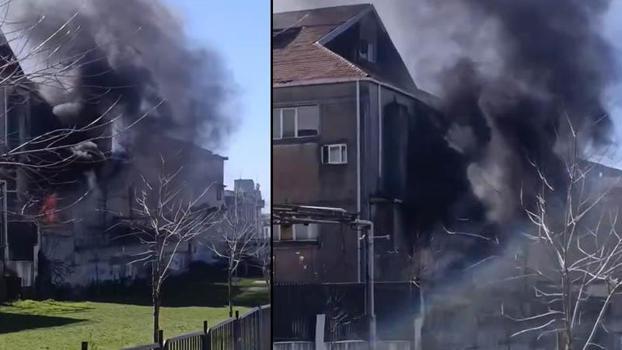 Bayrampaşa'da 3 katlı binada yangın