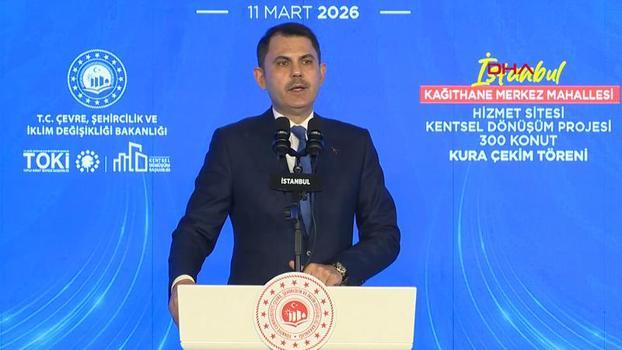 Bakan Kurum Kağıthane'deki kentsel dönüşüm kura töreninde konuştu
