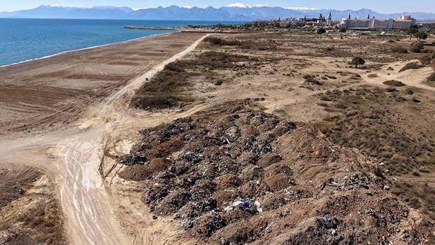Caretta kumsalındaki temizlik çalışmasında 1500 lağım çukuru tespit edildi