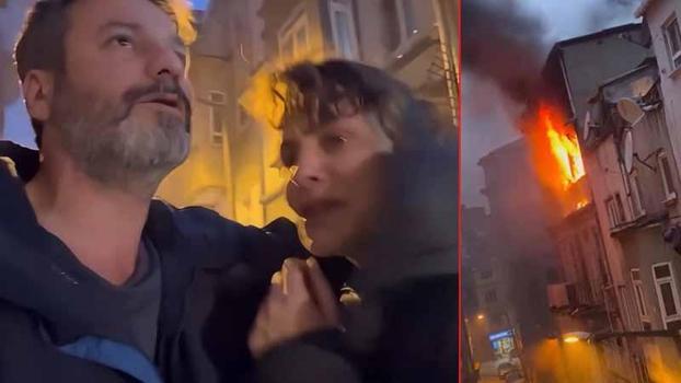 Beyoğlu’nda daire alev alev yandı; oyuncu Umut Özkan son anda kurtuldu