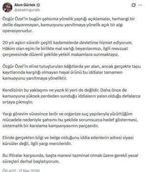 Bakan Gürlek: Bu iftiralar karşısında gerekli yasal süreçleri başlatıyorum