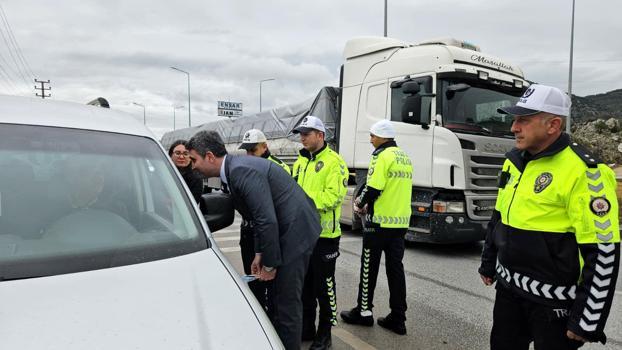 Kaymakam Kuruca trafik denetimine katıldı