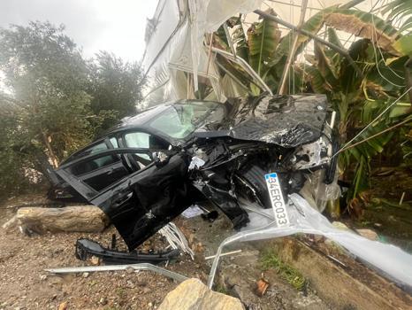 Otomobiliyle muz serasına girdi: 4 yaralı