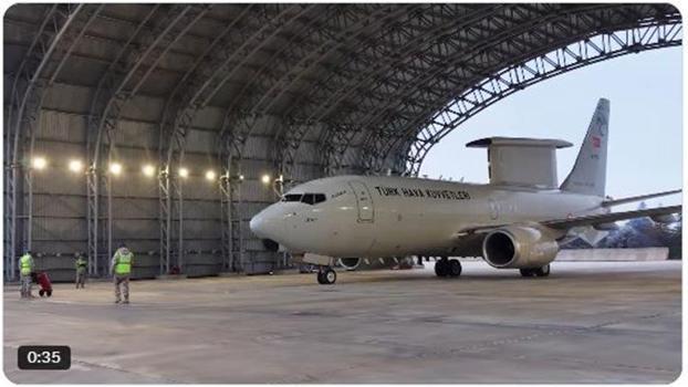 Barış Kartalı Havadan İhbar ve Kontrol Uçağı, bayramlaşmanın ardından havalandı