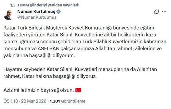 Siyasilerden helikopter kazası şehitleri için taziye mesajları