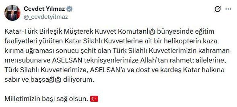 Siyasilerden helikopter kazası şehitleri için taziye mesajları (2)