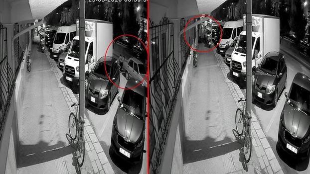 Park halindeki otomobili iterek çaldılar