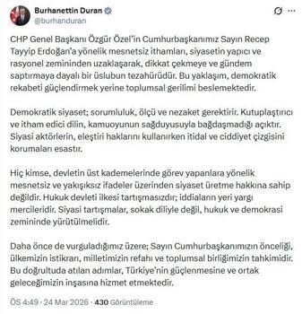 Burhanettin Duran: Demokratik siyaset; sorumluluk, ölçü ve nezaket gerektirir