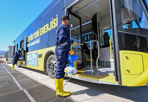 Toplu taşıma araçları hijyenik hale getiriliyor