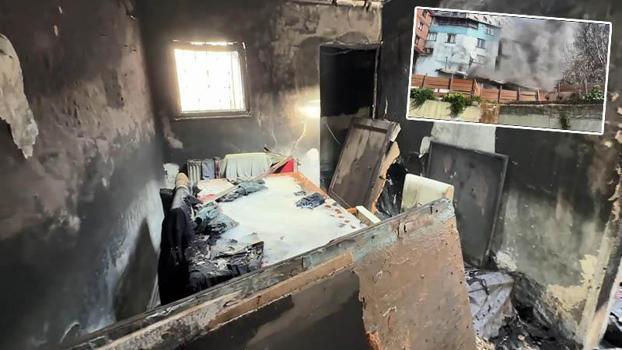 Kağıthane’de yangından son anda kurtulan kadın 'Evim gitti' diyerek ağladı