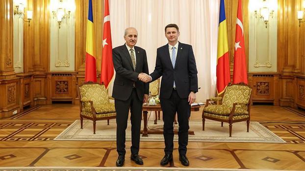 TBMM Başkanı Numan Kurtulmuş, Romanya Senato Başkanı Abrudean ile bir araya geldi