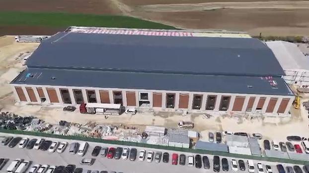 Silivri'de yapımı süren yeni duruşma salonu havadan görüntülendi