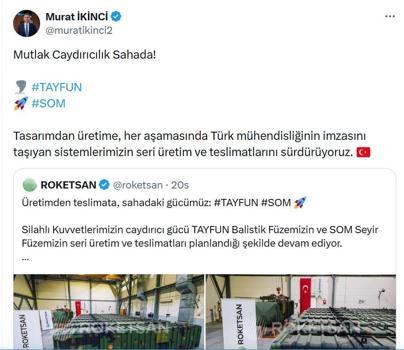 TAYFUN ve SOM füzelerinin teslimatları devam ediyor