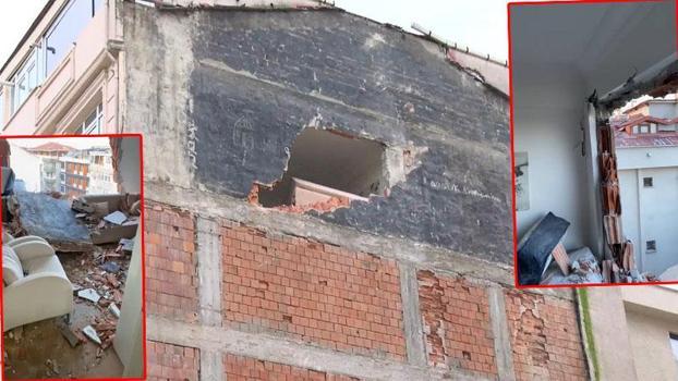 Güngören’de yıkım sırasında hasar gören 6 katlı bina tahliye edildi