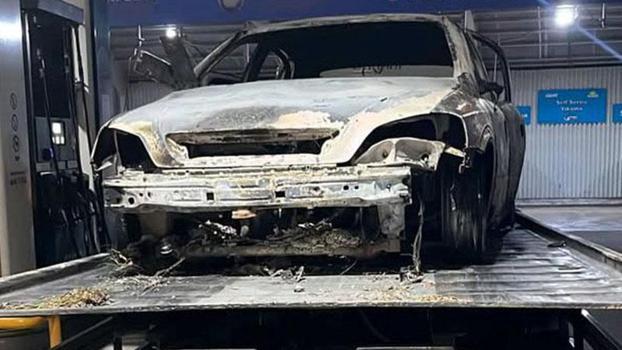 Yanan otomobilde insan kemikleri bulundu