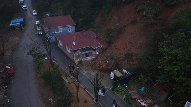 Beykoz’da toprak kayması sonucu tek katlı evde hasar oluştu