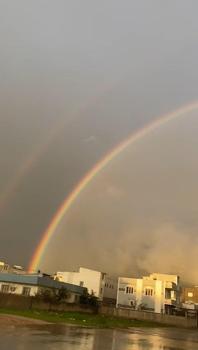 Nusaybin’de yağış sonrası gökkuşağı oluştu