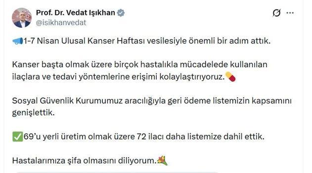 72 ilaç geri ödeme listesine alındı