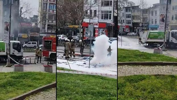 Fatih'te çöp kamyonunda patlama