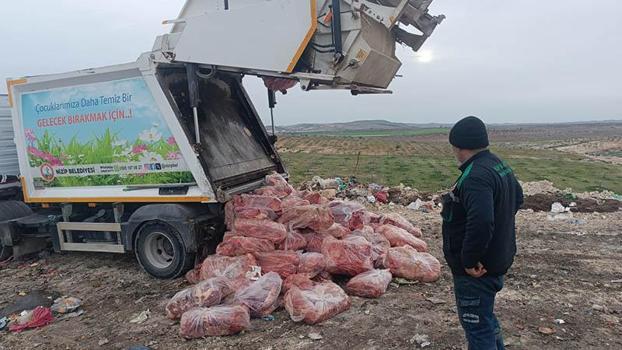 Uygunsuz koşullarda taşınan 1,6 ton sakatat imha edildi