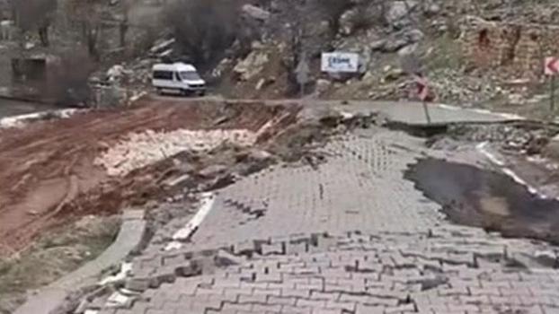 Nemrut Dağı yoluna heyelan