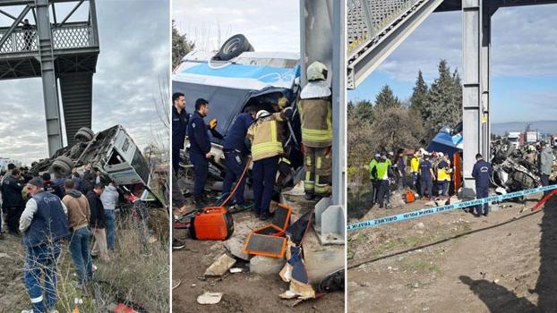 Ankara'da özel halk otobüsü, üst geçidin ayağına çarptı: 4 ölü, 13 yaralı