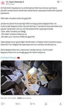 25 ilde silah kaçakçılarına yönelik operasyon: 404 gözaltı