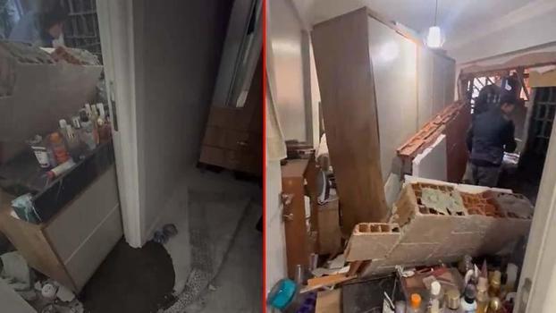 Zeytinburnu'nda inşaatta yapılan beton dökme işlemi sırasında yandaki binanın duvarı çöktü