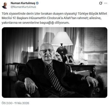 Siyasilerden eski TBMM Başkanı Cindoruk için taziye mesajları (2)