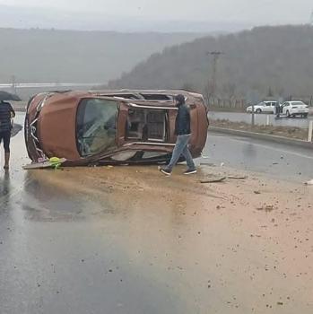 Bingöl’de takla atan otomobilin sürücüsü yaralandı