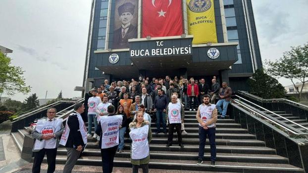 Buca Belediyesi'nde memurlar iş bırakma eyleminde