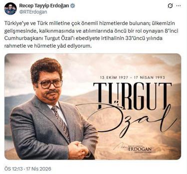 Cumhurbaşkanı Erdoğan, 8'inci Cumhurbaşkanı Özal'ı andı