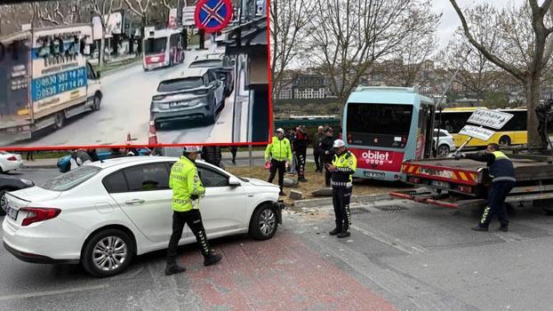 Beyoğlu'nda 5 kişinin yaralandığı dolmuş kazası kamerada