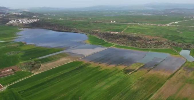 Gaziantep’te su altında kalan ekili tarım arazilerinde tahliye çalışmaları
