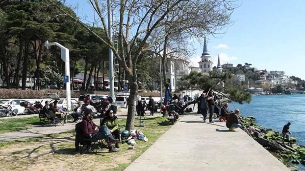 İstanbul’da güzel havayı fırsat bilenler sahillere akın etti