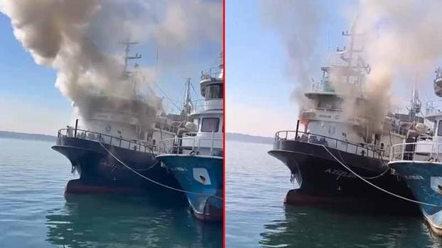 Sarıyer'de teknede yangın