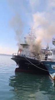 Sarıyer'de teknede yangın -1