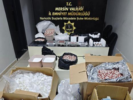 Mersin'de sentetik ecza imalathanesine operasyonda 2 tutuklama