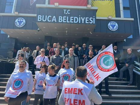 Buca Belediyesi'ndeki memurların eylemi 6'ncı gününde