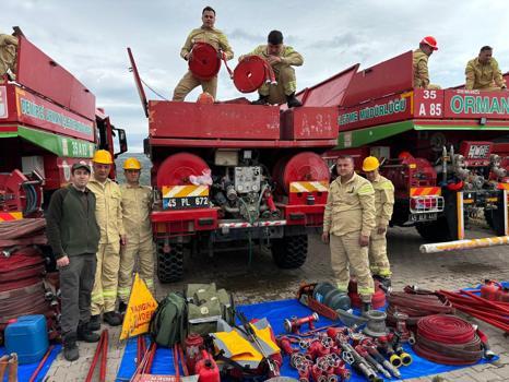 Demirci'de orman personeline yangın eğitimi