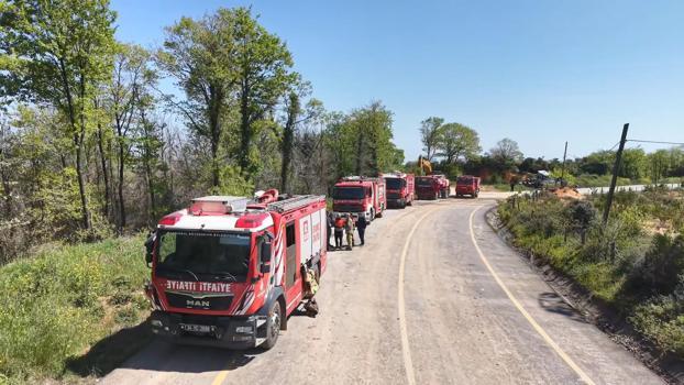 Beykoz'da orman yangını; zarar gören alan havadan görüntülendi