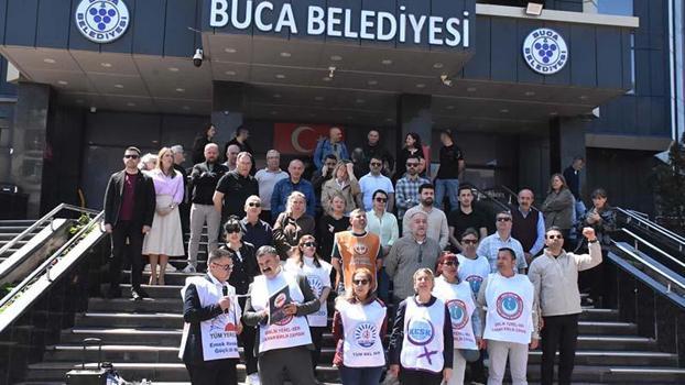 Buca Belediyesi'nde memurlar eylemde: Haber gelmezse yarın iş bırakacağız
