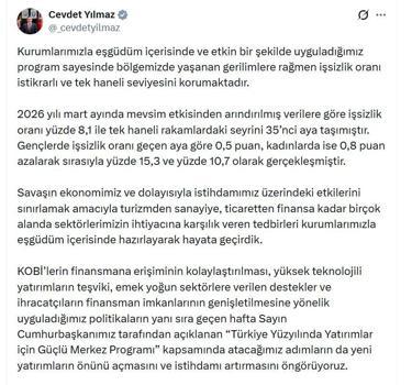 Cevdet Yılmaz: İşsizliği azaltmayı ve toplumsal refahı artırmayı amaçlıyoruz