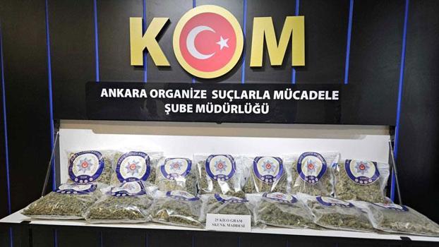 Ankara'da 25 kilo skunk ele geçirildi; 2 gözaltı