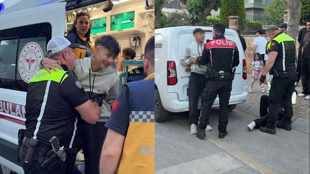 Kaçan motosiklet sürücüsü, kazadan sonra polise sarılıp ağladı