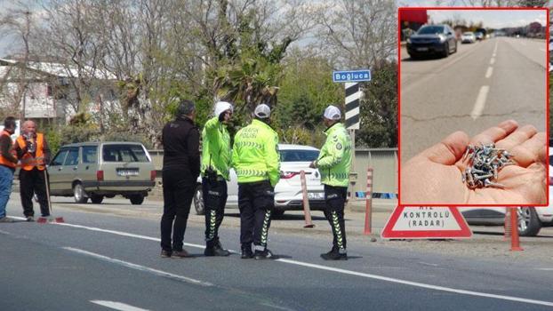 Silivri'de kamyonetten vidalar döküldü; araçların lastikleri patladı, yolda uzun araç kuyrukları oluştu