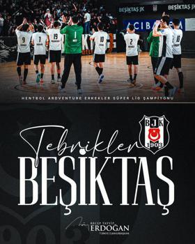 Cumhurbaşkanı Erdoğan, Hentbol Ardventure Erkekler Süper Lig Şampiyonu Beşiktaş’ı tebrik etti