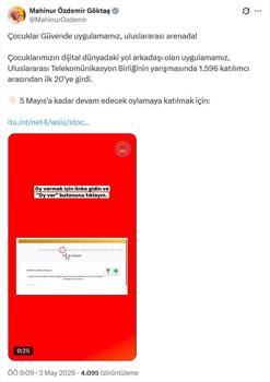 'Çocuklar Güvende' uygulaması uluslararası yarışmada ilk 20'ye girdi